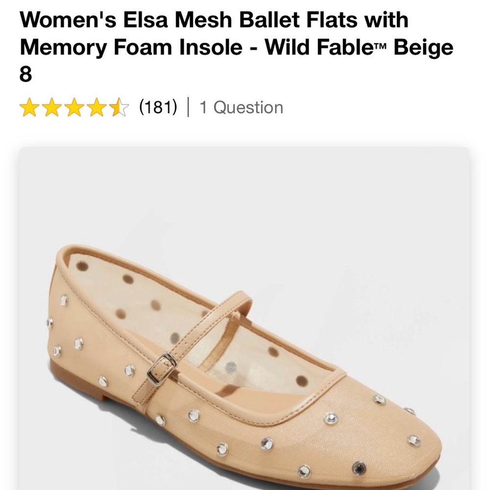 Wild Fable Women’s Elsa Mesh Ballet Flat